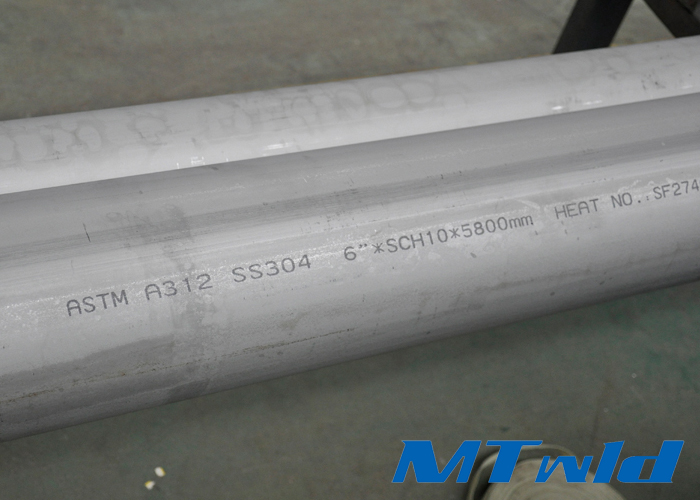 ASTM A312 TP304 Stainless Steel Welded Pipe , 168.3mm ⅹ 3.4mm , 6 Inch Sch10 / Sch10s , Welded Steel Pipe, SSAPWP05