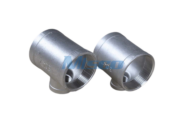 TEE 2 بوصة BSP 150PSI CF8 / 304 سطح تلميع من الفولاذ المقاوم للصدأ, 