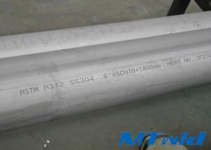 ASTM A312 TP304 Stainless Steel Welded Pipe , 168.3mm ⅹ 3.4mm , 6 Inch Sch10 / Sch10s , Welded Steel Pipe